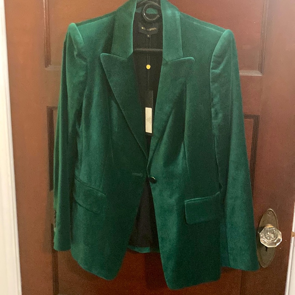 KOBI HALPERIN NEW Green Velvet Jacket with Tag.